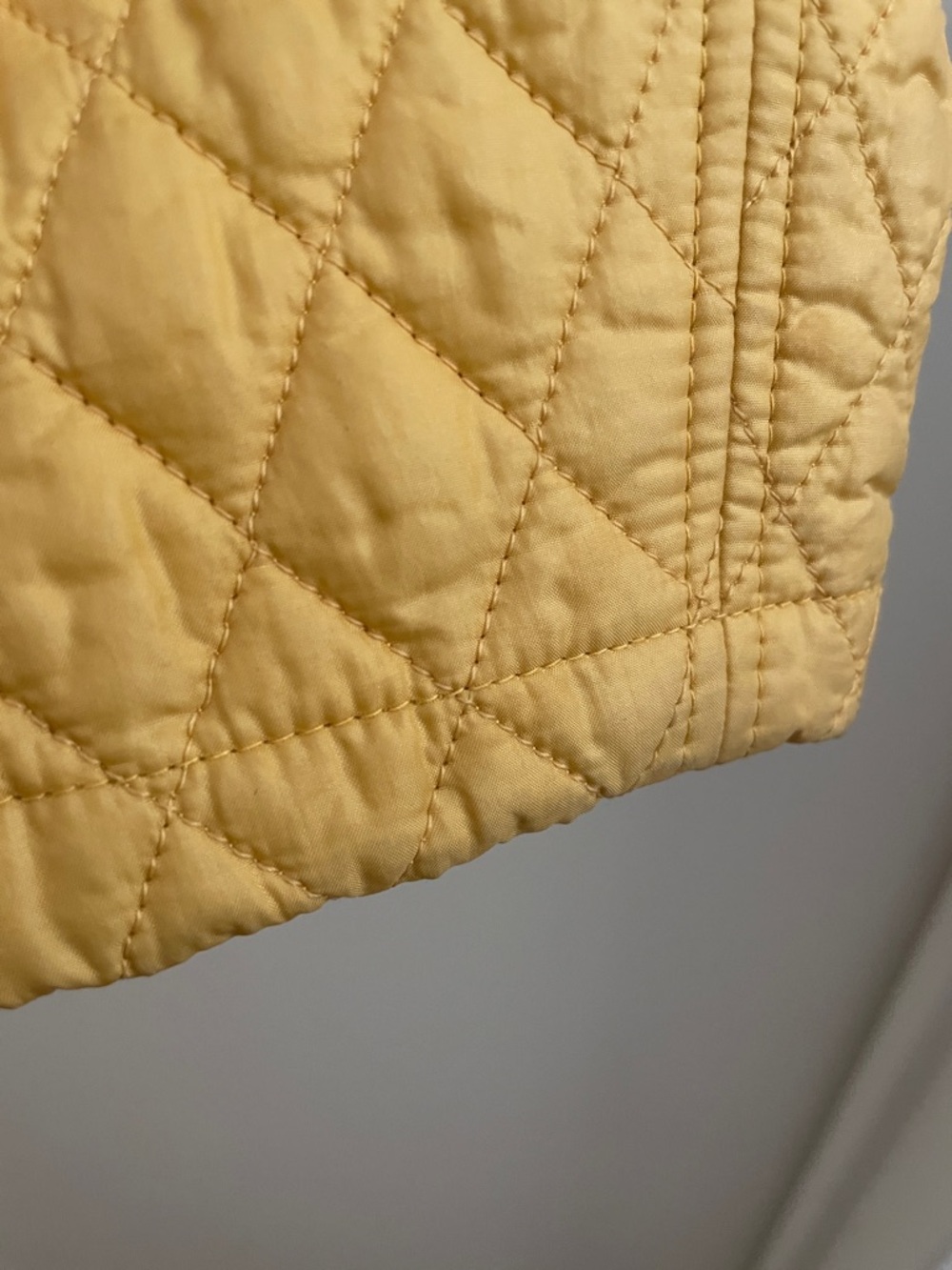 Barbour Quilted Mustard Yellow Jacket with Black Corduroy Collar - Picture 5 of 9